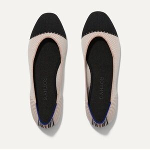 Rothy's Black and Cream Flats
